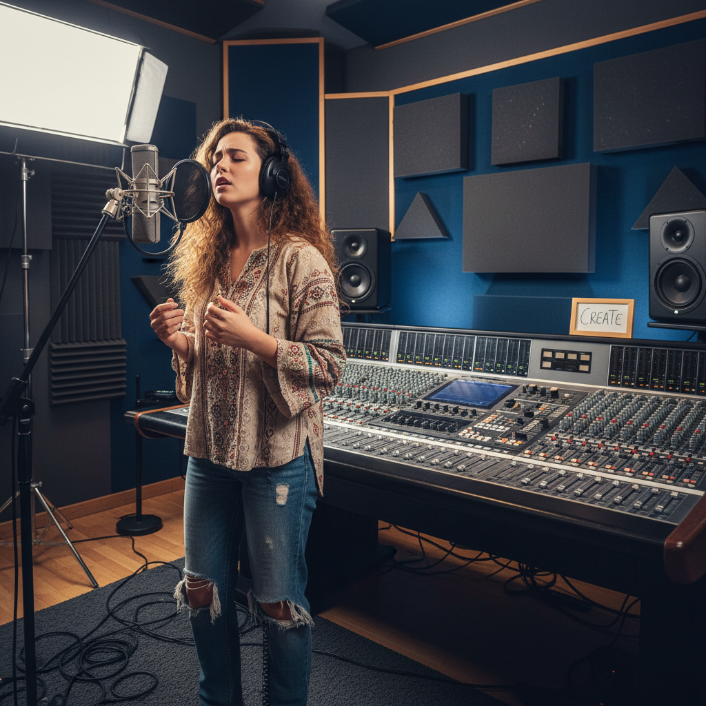 Independent artist recording music with DistroFly